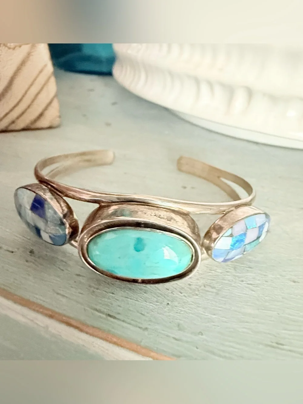 DTR Desert Rose Jay King 925 Sterling Silver Reversible Cuff Bracelet